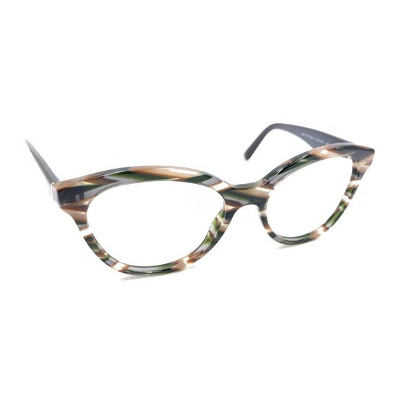 Prada VPR 11R VAO-1O1 Brown Green Beige Eyeglasses Frames 52-17 140 Italy - Picture 1 of 12